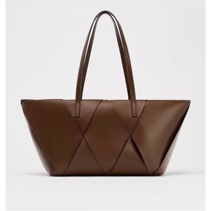 Zara woven elongated tote bag